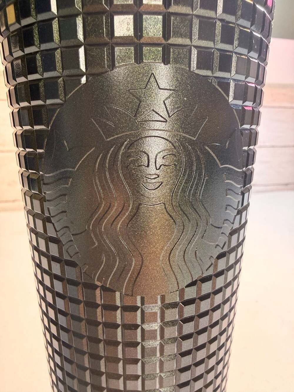 Starbucks 2021 Holiday Dark Green Grid Venti Cold‎ Cup Tumbler 24oz